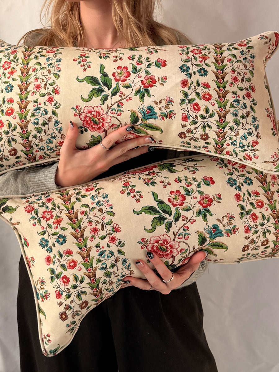 Sanderson Rose Pergola x2 Mini Bolster cushions 60 x 30 cm