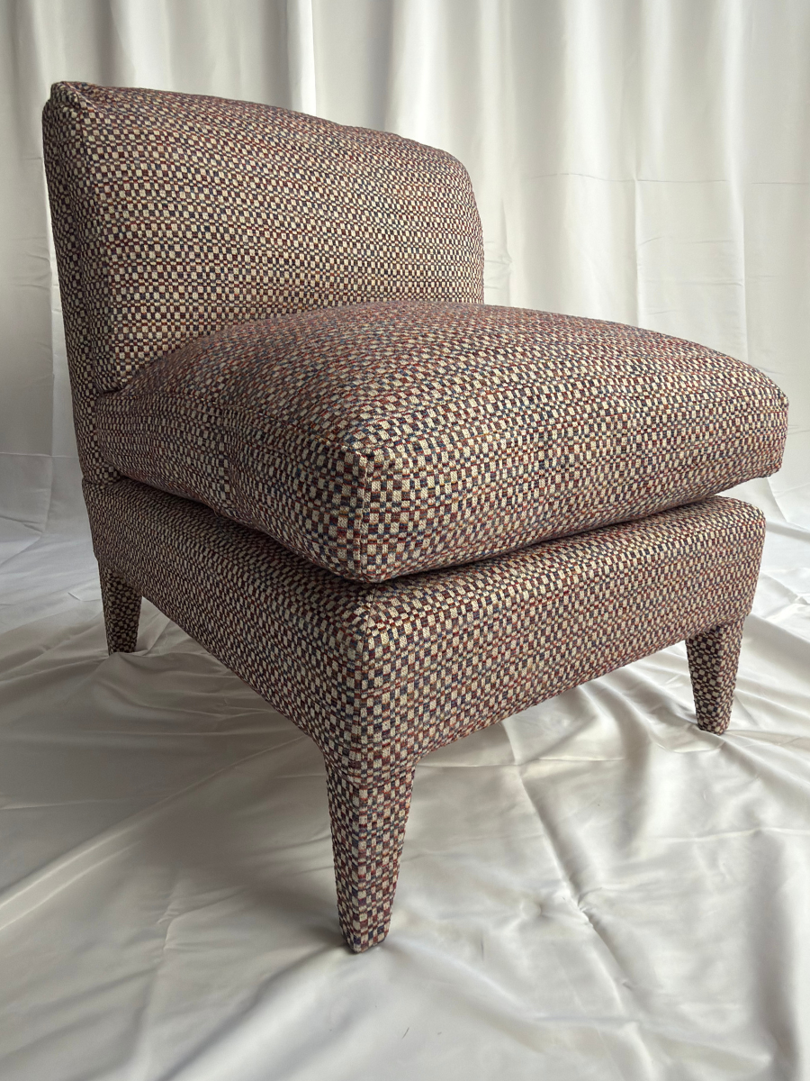 Nikki Slipper Chair in GP&J Baker Hopton red/blue