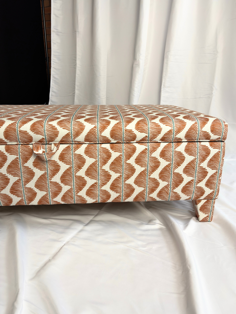 Grace Storage Ottoman in Romo Aubin Mango