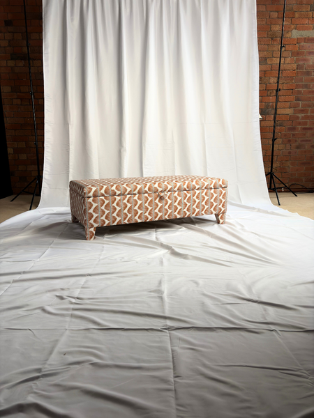 Grace Storage Ottoman in Romo Aubin Mango