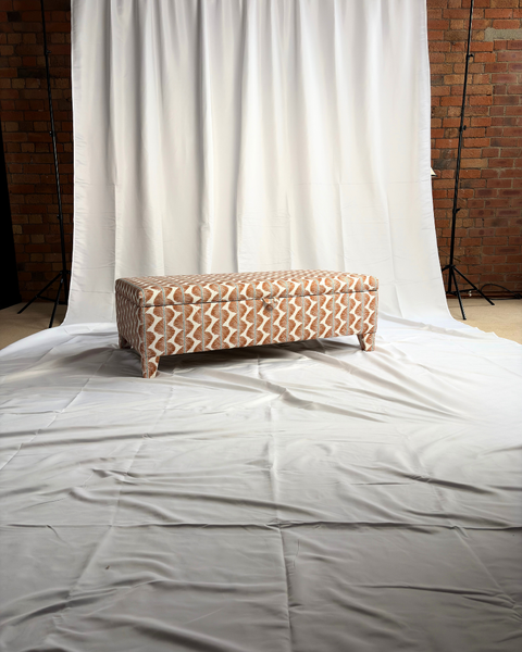 Grace Storage Ottoman in Romo Aubin Mango