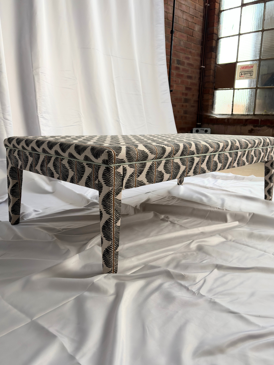 Honey ottoman in Romo Aubin in Chia