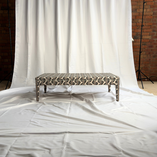 Honey ottoman in Romo Aubin in Chia