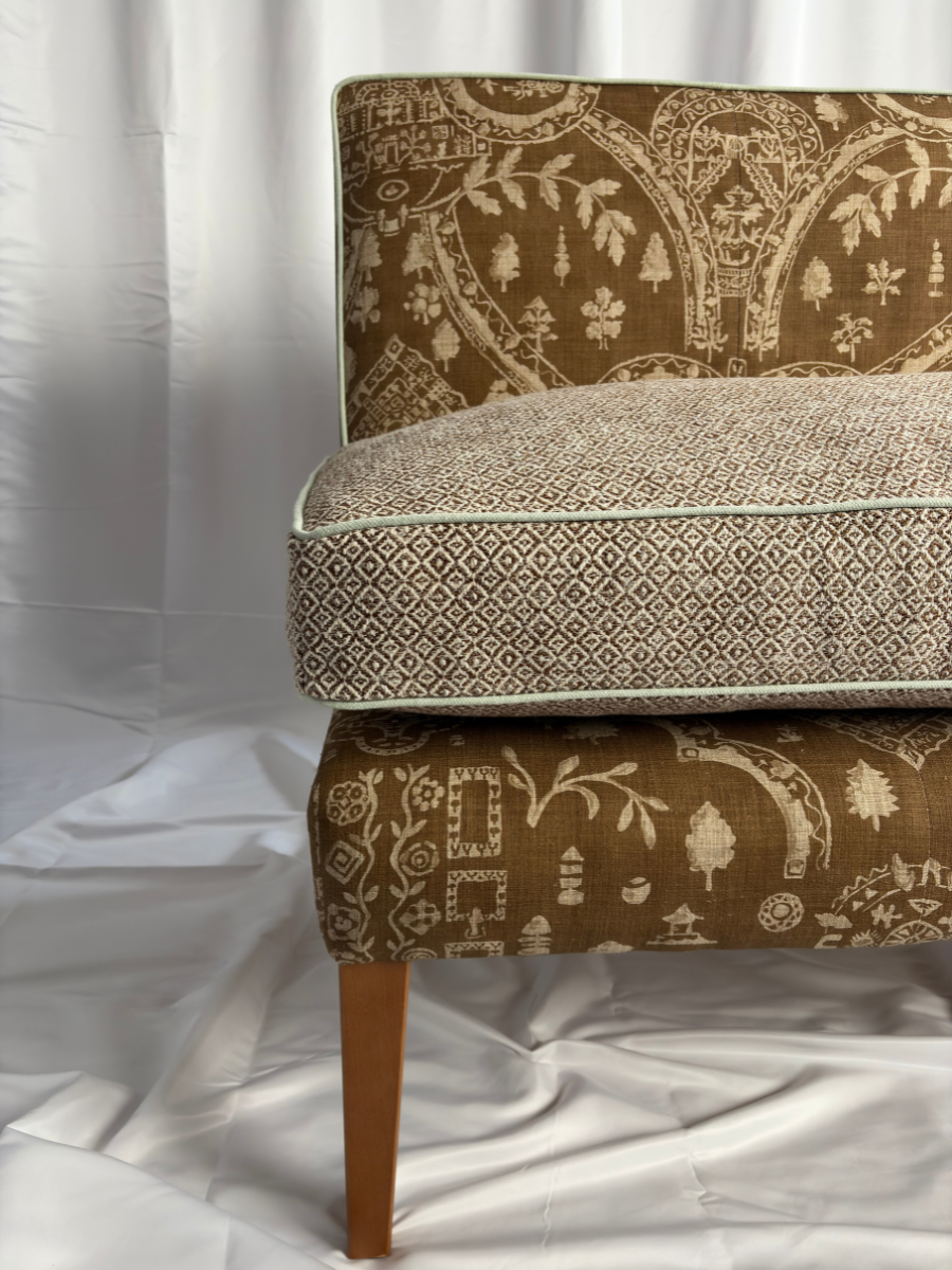 220cm Emily banquette in Sanderson Topiary
