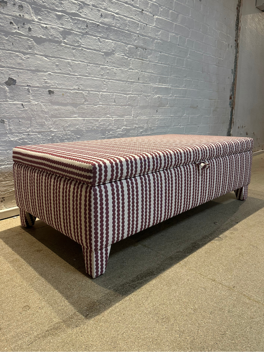 Grace Storage Ottoman in Tori Murphy Pippy Stripe
