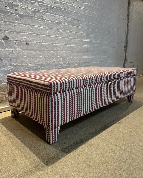 Grace Storage Ottoman in Tori Murphy Pippy Stripe