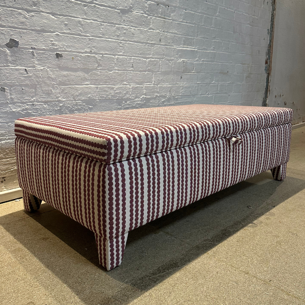 Grace Storage Ottoman in Tori Murphy Pippy Stripe