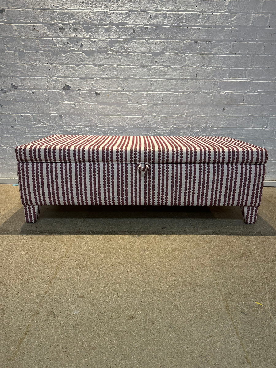 Grace Storage Ottoman in Tori Murphy Pippy Stripe
