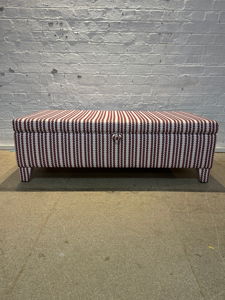 Grace Storage Ottoman in Tori Murphy Pippy Stripe