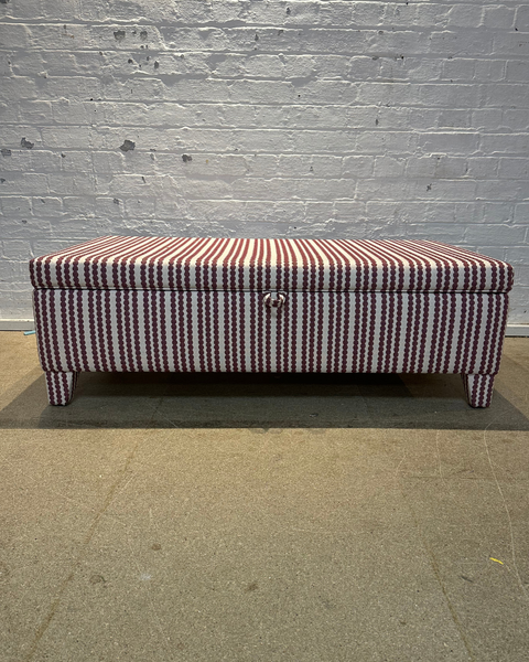 Grace Storage Ottoman in Tori Murphy Pippy Stripe