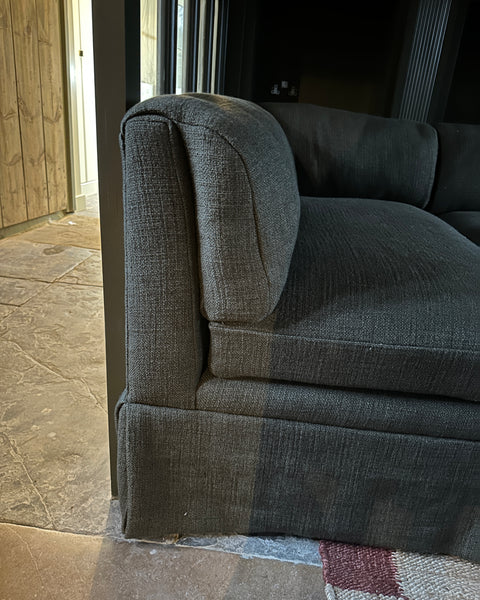 The profile of our Sophie skirted slipper banquette