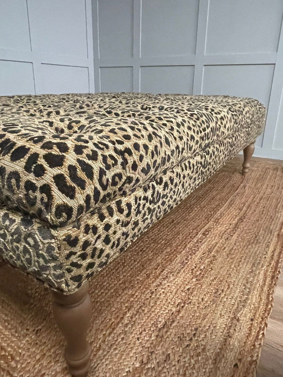 Bespoke Rebecca Buttoned Ottoman Footstool In Any Fabric