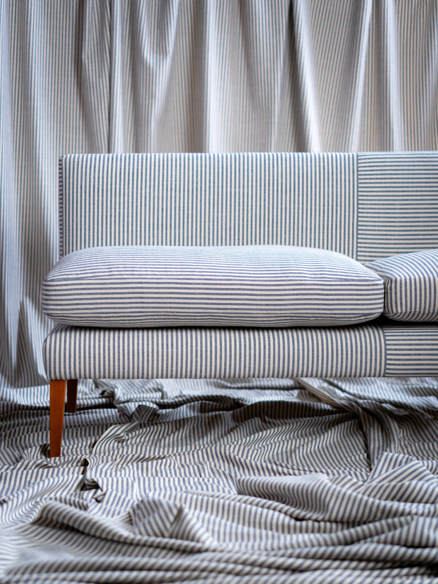 Navy Blue Emily Banquette available in 3 sizes Off The Roll