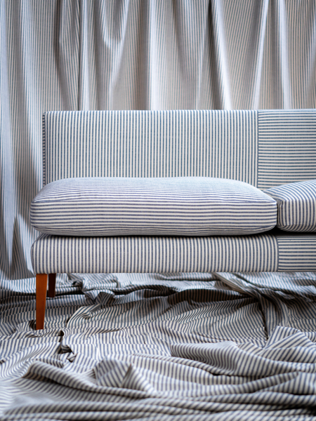 Navy Blue Emily Banquette available in 3 sizes Off The Roll