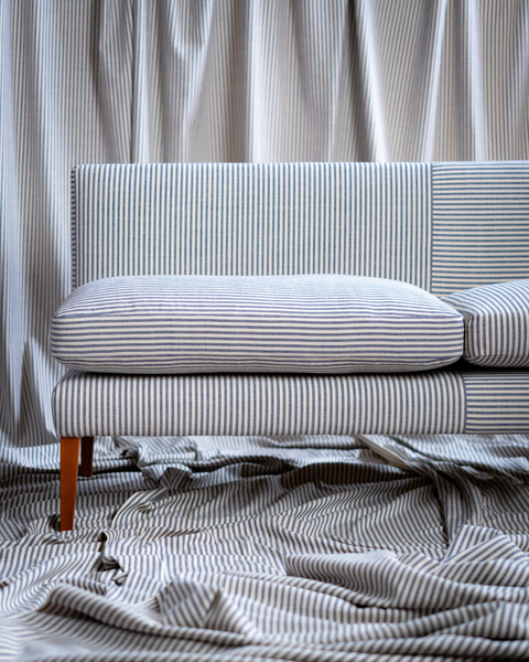 Navy Blue Emily Banquette available in 3 sizes Off The Roll