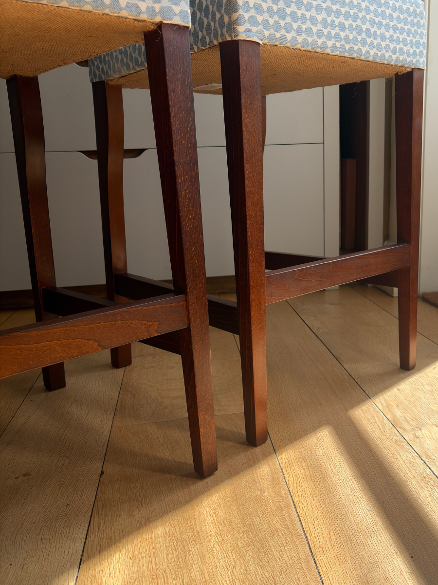 2 x Maisie bar stools in Fermoie, Tara in blue (price for both)