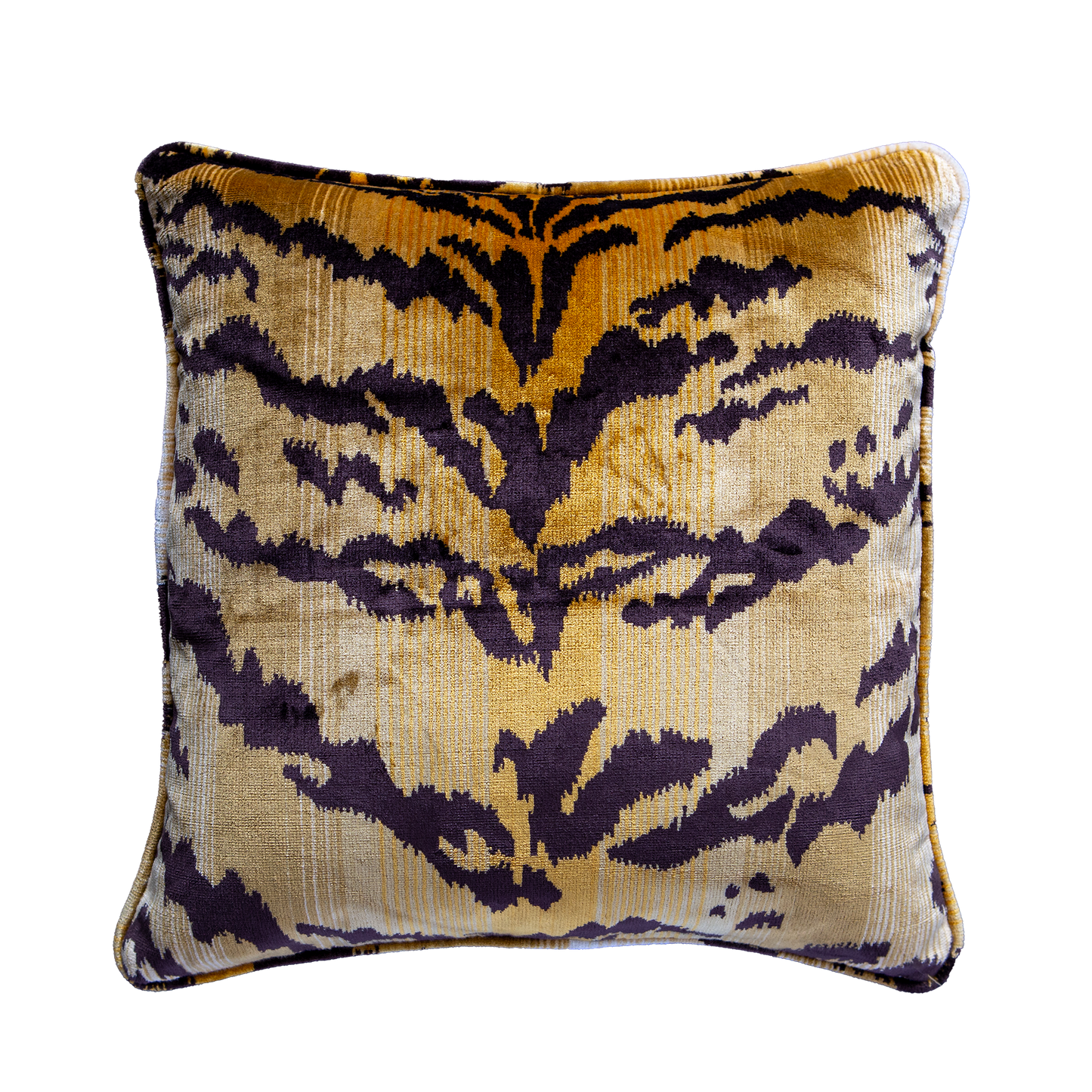 Animal print cushion in Nobilis tiger velvet
