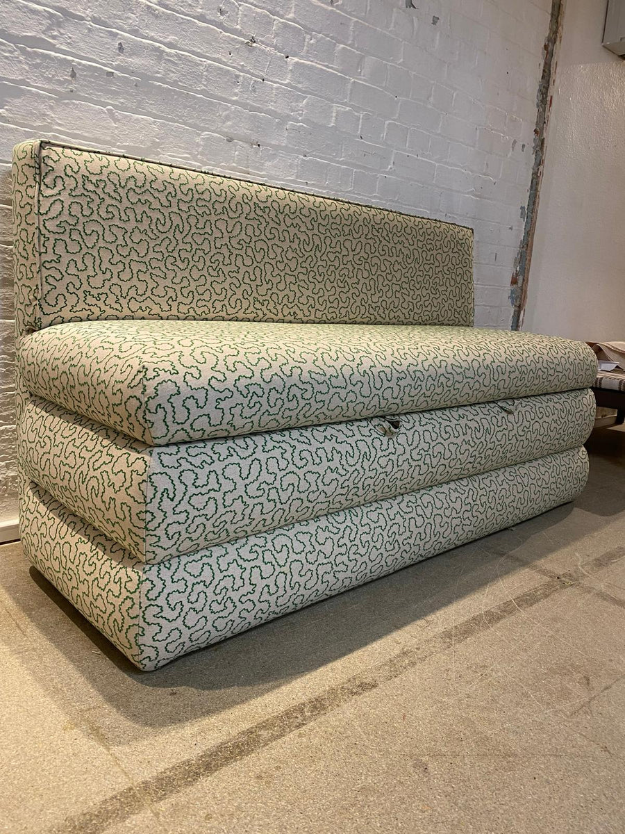 170cm Iris Storage Banquette in Linwood Wiggle Emerald