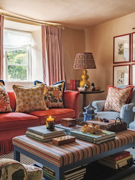 Florence Ottoman with Shelf |  Hand Painted in Your Choice of Colour