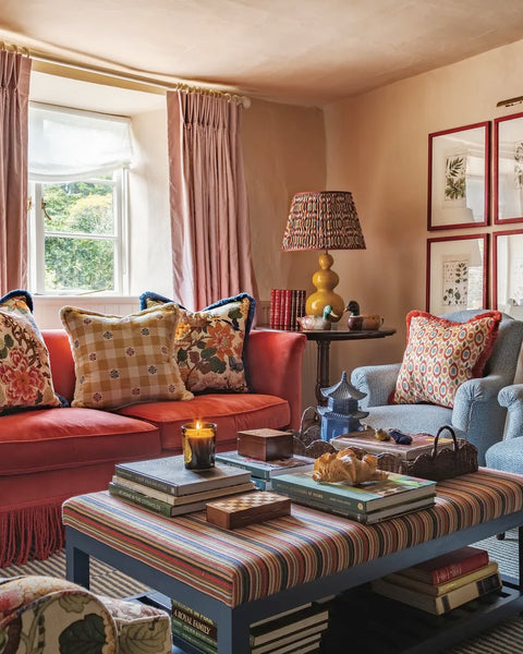 Florence Ottoman with Shelf |  Hand Painted in Your Choice of Colour