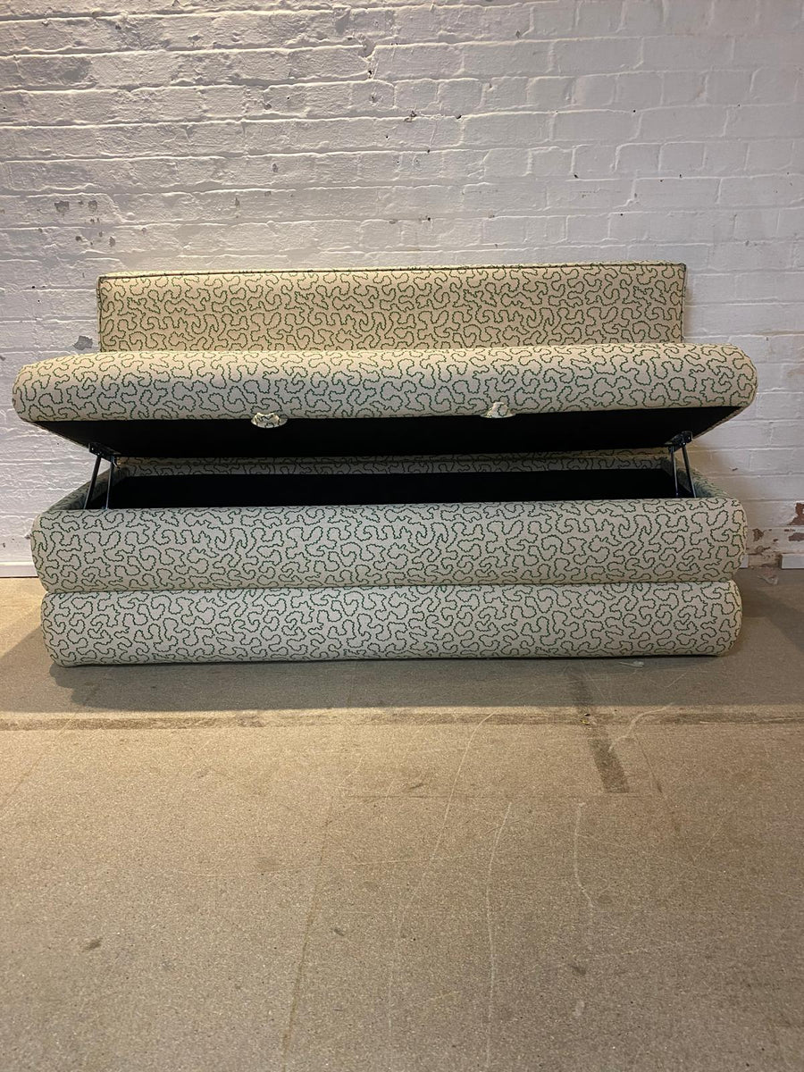 170cm Iris Storage Banquette in Linwood Wiggle Emerald