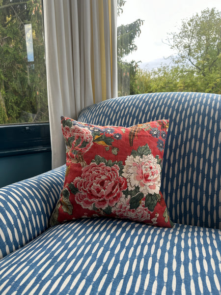 Colefax & fowler cushion with stripe back