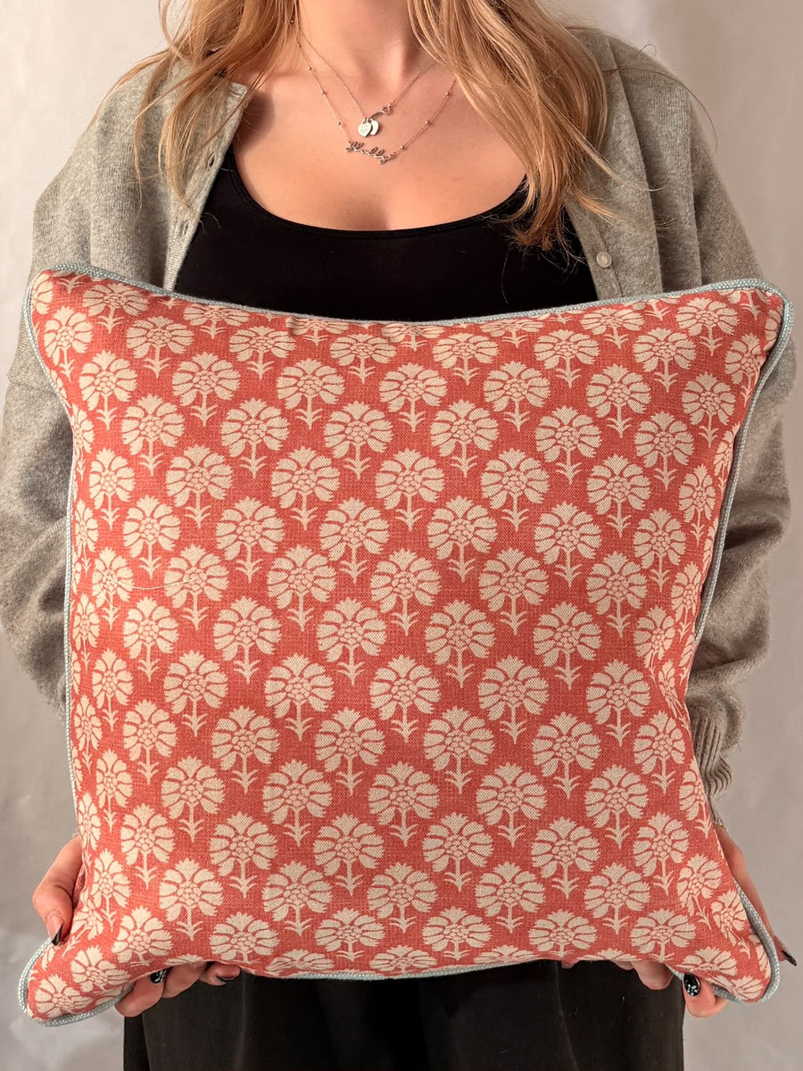Foy and Co Cotswold Floral Raspberry Square cushion 45 x45  cm