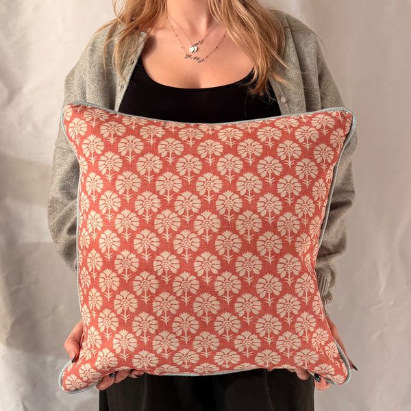 Foy and Co Cotswold Floral Raspberry Square cushion 45 x45  cm
