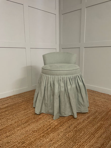 Dolly Skirted Dressing Table Stool With Back In Any Fabric