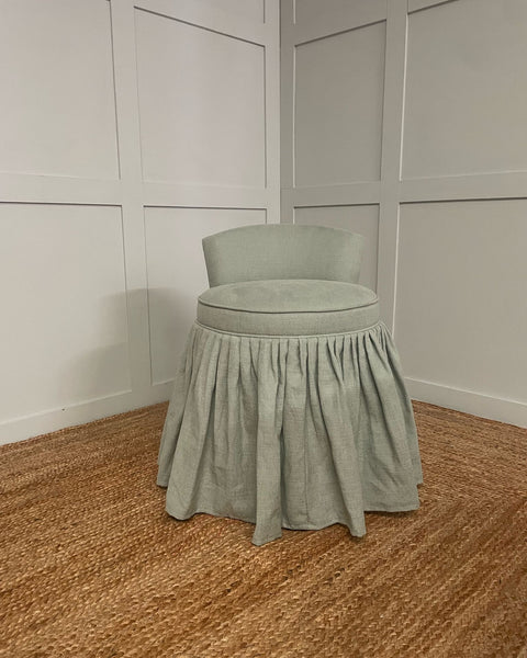 Dolly Skirted Dressing Table Stool With Back In Any Fabric