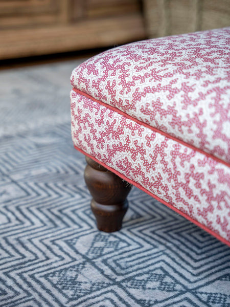 READY TO SHIP | Bryher Classic Ottoman In Sanderson Truffle in Damson