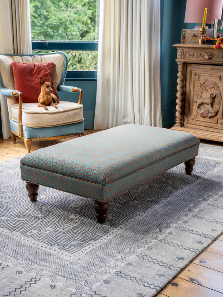 READY TO SHIP | Bryher Classic Ottoman In Linwood Wiggle Calypso