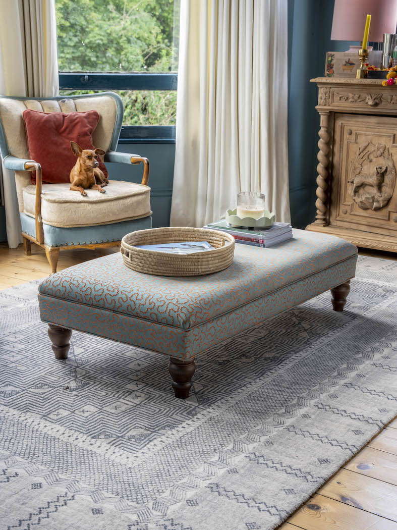 READY TO SHIP | Bryher Classic Ottoman In Linwood Wiggle Calypso