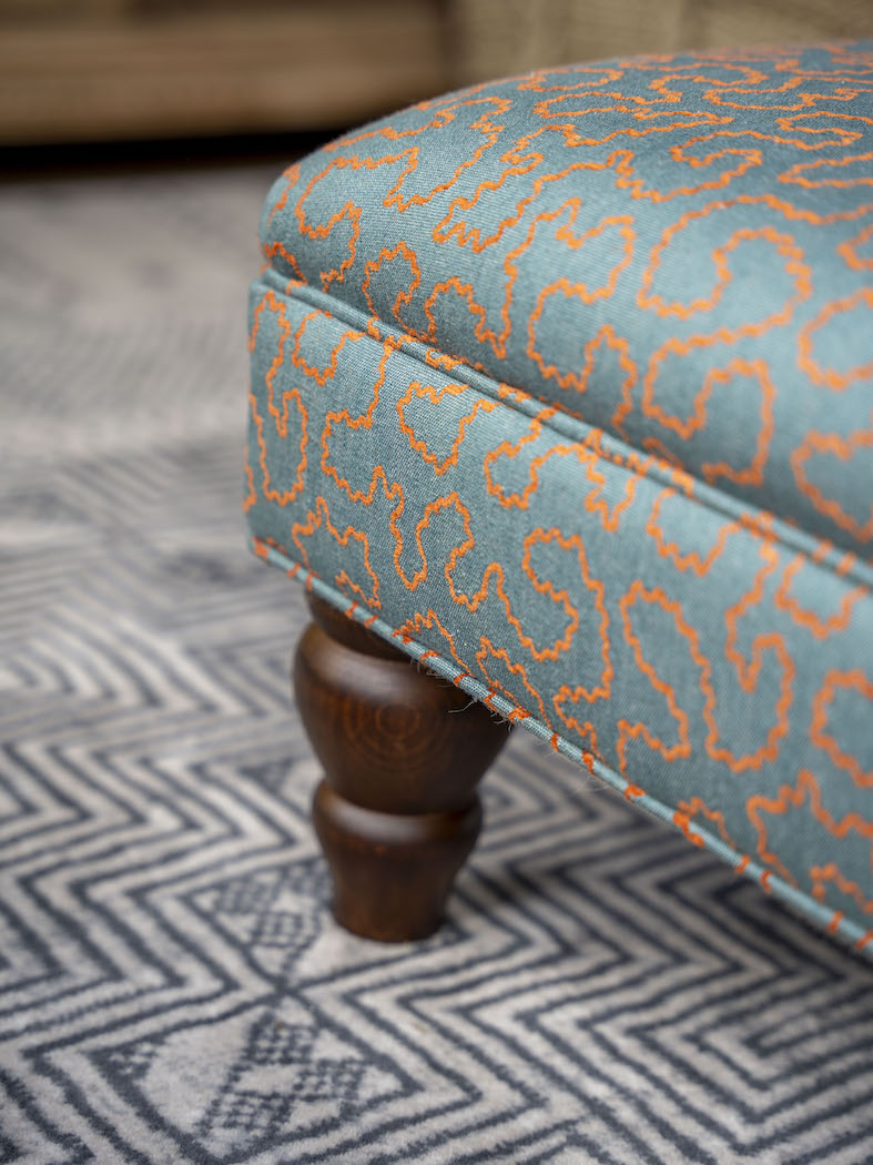 READY TO SHIP | Bryher Classic Ottoman In Linwood Wiggle Calypso