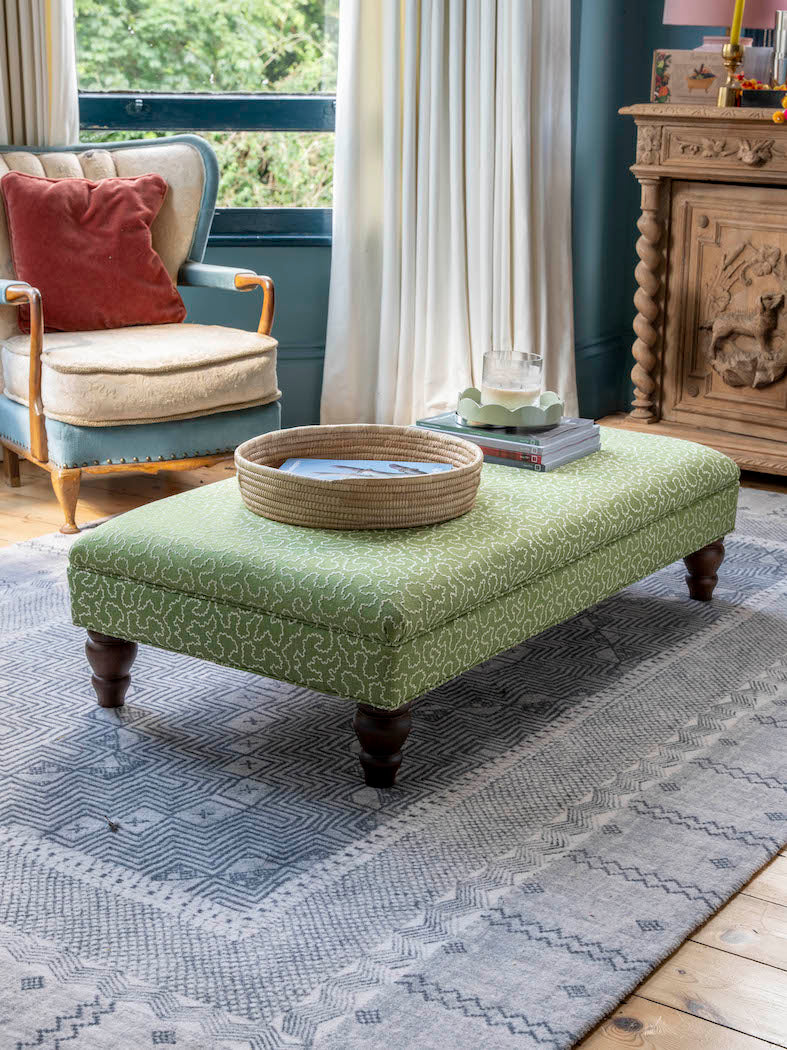 READY TO SHIP | Bryher Classic Ottoman In Linwood Wiggle Avocado