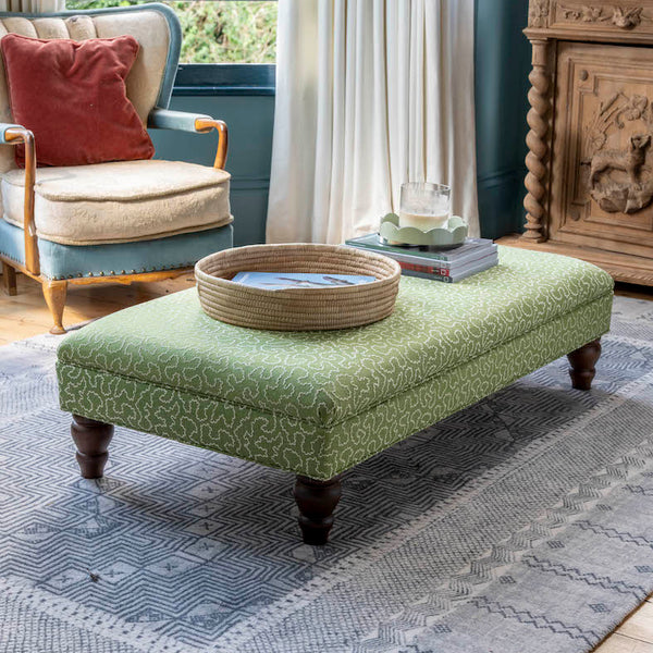 READY TO SHIP | Bryher Classic Ottoman In Linwood Wiggle Avocado