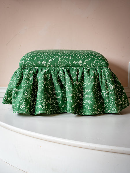 Bespoke Jemila Skirted Ottoman Footstool In Any Fabric