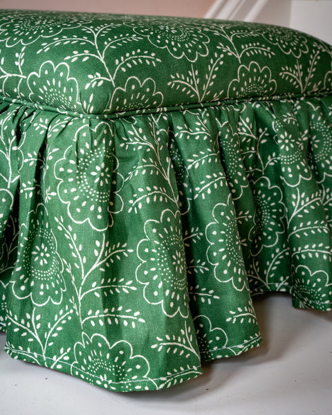 Bespoke Jemila Skirted Ottoman Footstool In Any Fabric
