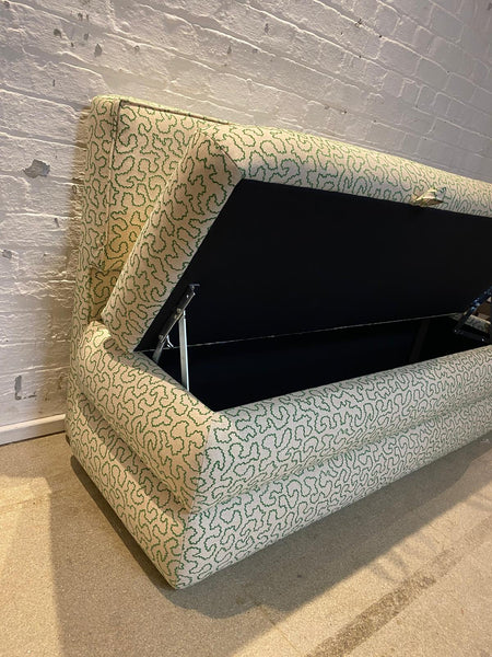 170cm Iris Storage Banquette in Linwood Wiggle Emerald