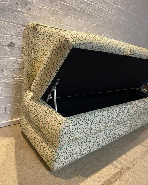 170cm Iris Storage Banquette in Linwood Wiggle Emerald