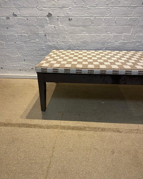 Honey Ottoman in Fermoie and plain cocoa linen