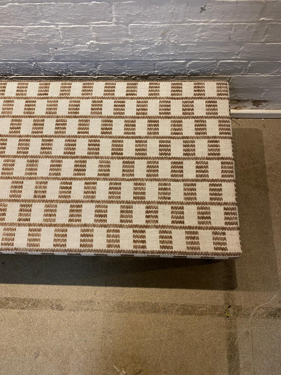 Honey Ottoman in Fermoie and plain cocoa linen