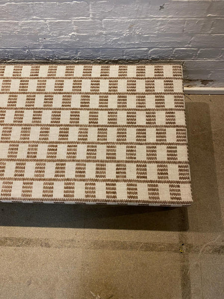 Honey Ottoman in Fermoie and plain cocoa linen