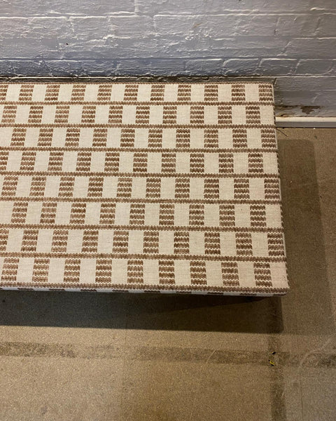 Honey Ottoman in Fermoie and plain cocoa linen