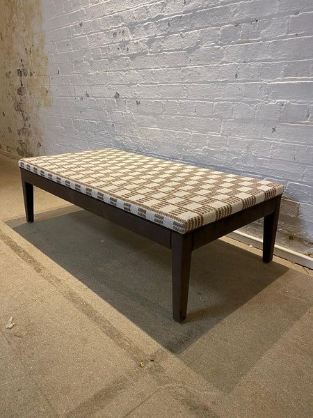 Honey Ottoman in Fermoie and plain cocoa linen