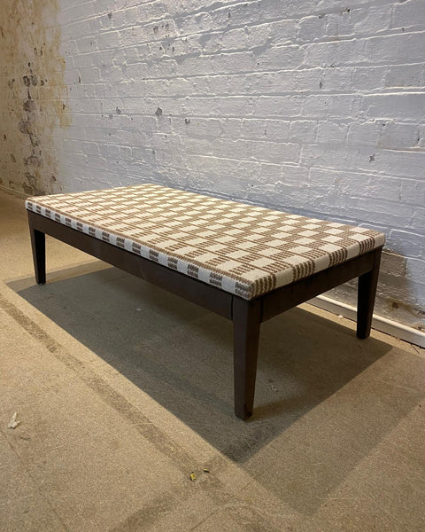 Honey Ottoman in Fermoie and plain cocoa linen