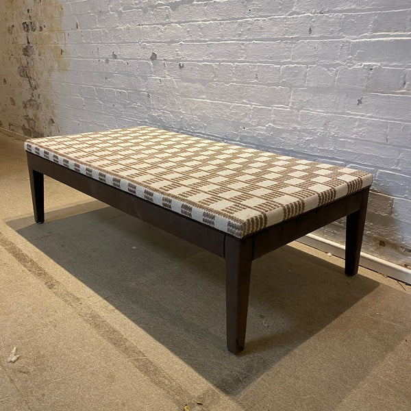 Honey Ottoman in Fermoie and plain cocoa linen