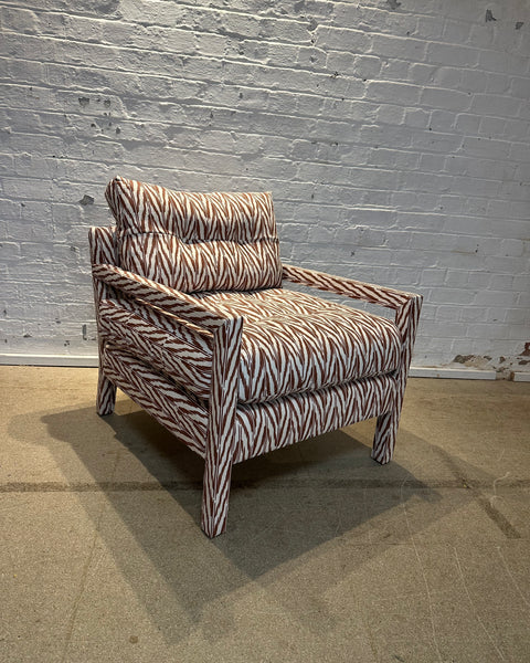 Kate Parson Chair in Helene Blanche Painted Ikat Siena