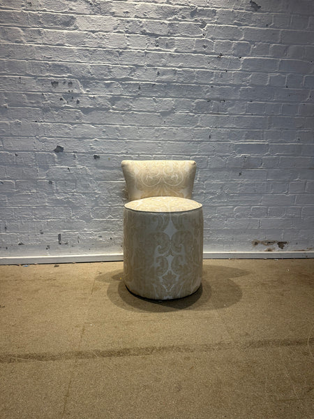Sandy dressing table stool in zoffany Brocatello Ivory