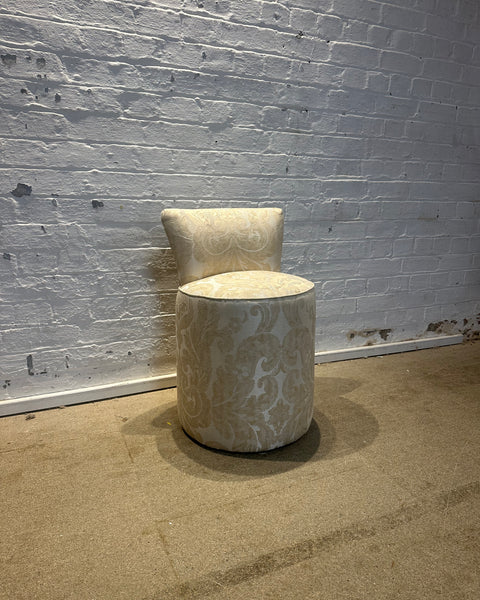 Sandy dressing table stool in zoffany Brocatello Ivory